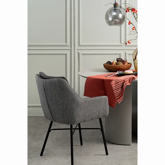 Стул Allar серый, экокожа, рогожка