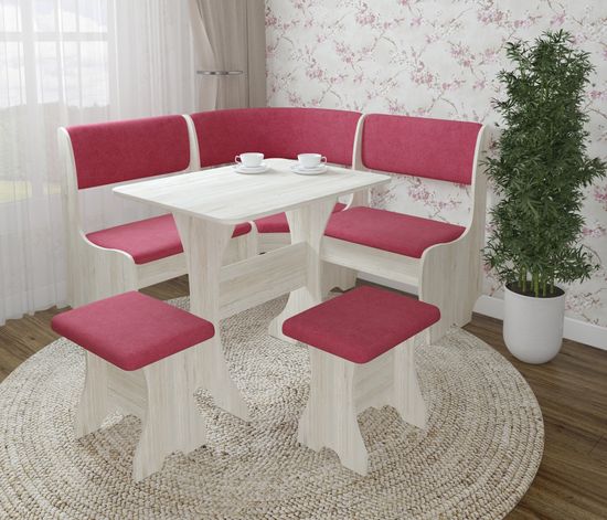 Кухонный уголок compatto "Оливьер" (Сосна Винтерберг/Велюр Antonio Berry (AT)) -G