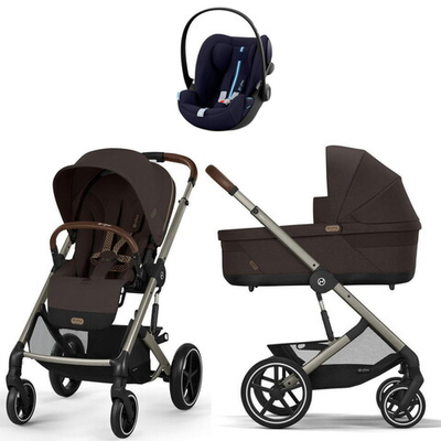Коляска Cybex Balios S Lux TPE complete Cloud G Ocean Blue Plus 3 в 1 Chocolate Brown с дождевиками