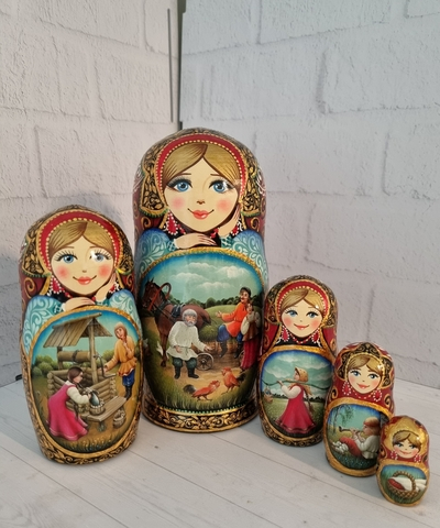 Матрешка 18см "Русское лето" 5 мест