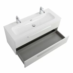 Тумба с раковиной Cezares ECO-CER-N 120 ECO-CER-N-1200-2C-SO-BL белая глянцевая