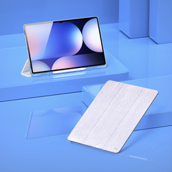 Чехол книжка фиолетового цвета от Dux Ducis для Samsung Galaxy Tab S9 Ultra, Tab S10 Ultra и Tab S8 Ultra, серия Unid Series Case, с держателем стилуса и функцией автоматического перехода в спящий режим