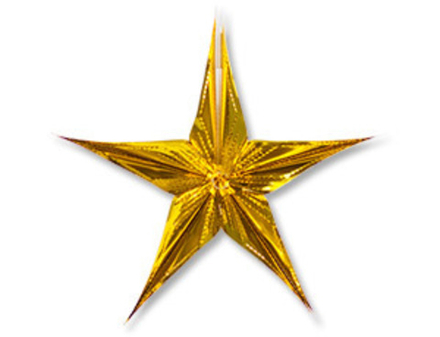 Звезда фольгированная, Золотая, 30 см, 1 шт.