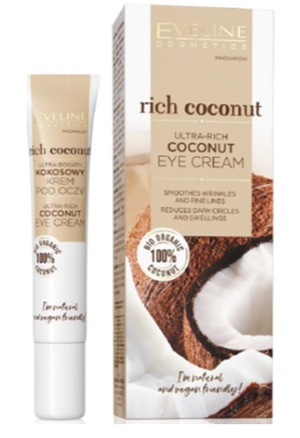 EVELINE Богатый питательный кокосовый крем для кожи вокруг глаз серии Rich Coconut, 20мл