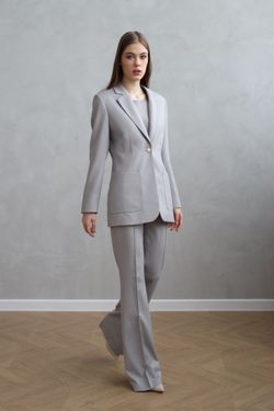Пиджак полуприлегающий серый из итальянской вискозы