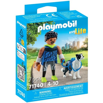 Playmobil 71740 my Life Бегун с бордер-колли 7 деталей