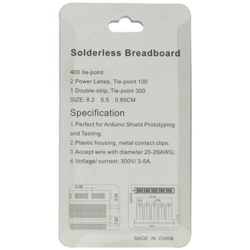 Беспаечная макетная плата для Arduino (400 точек)