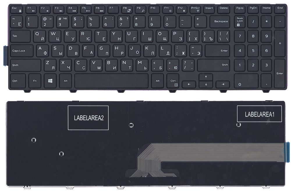 Клавиатура для ноутбука Dell 3541, 3542, 5542, 5547, 5558 Series (черная)