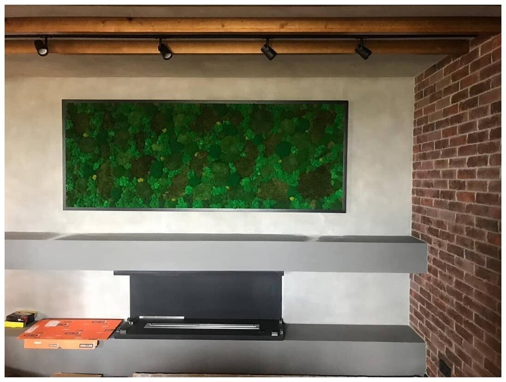 Комбинированное панно из мха с подсветкой