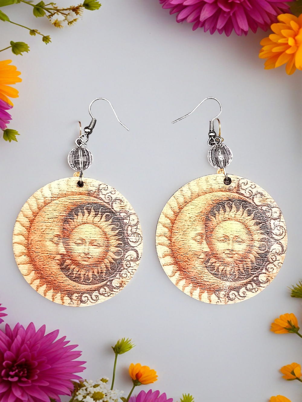 Серьги Солнце и Луна