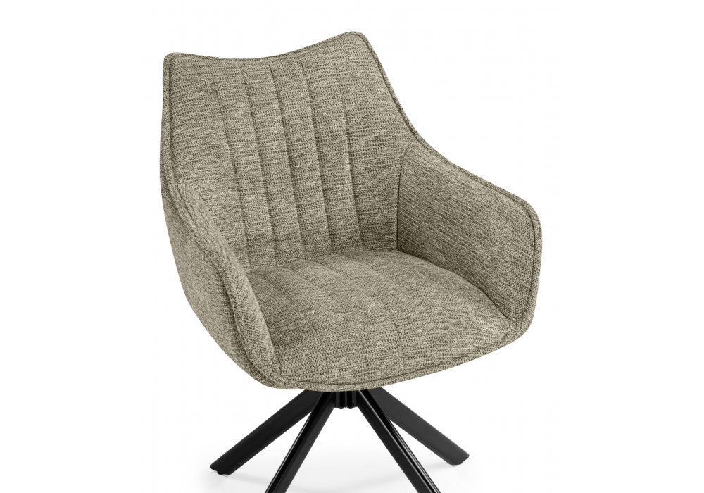 Стул на металлокаркасе Woodville Denever beige, black, ножки черные