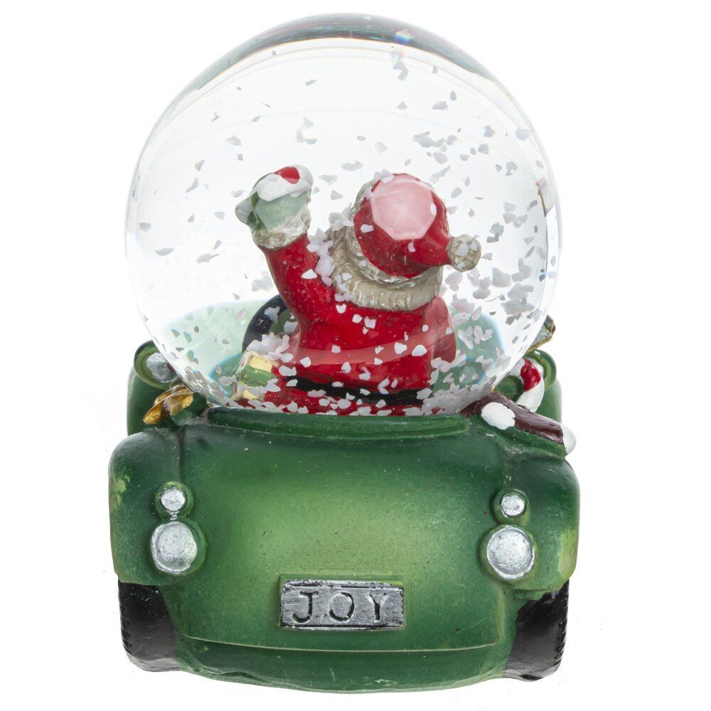 GAEM Фигурка декор в стекл шаре "Дед Мороз на машине", D 4.5 см, L7,5 W5 H7 см