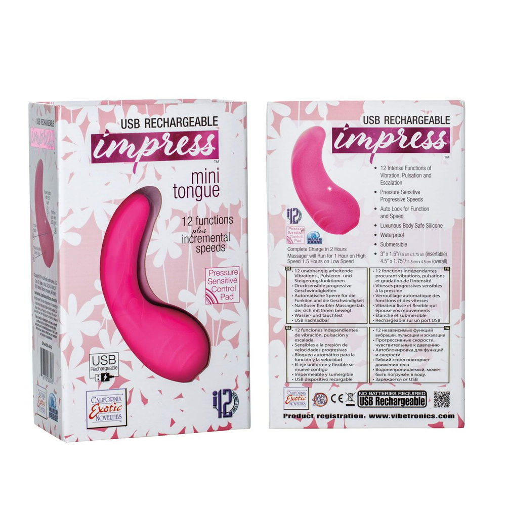 Розовый вибромассажер Mini Tongue - 11,5 см. (Цвет: розовый)