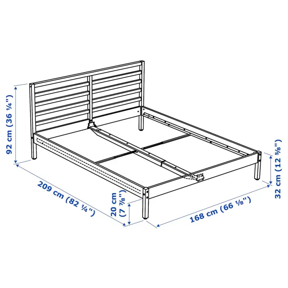 Двуспальная кровать - IKEA TARVA/LURÖY/LUROY, 200х160 см, сосна, ТАРВА/ЛУРОЙ ИКЕА