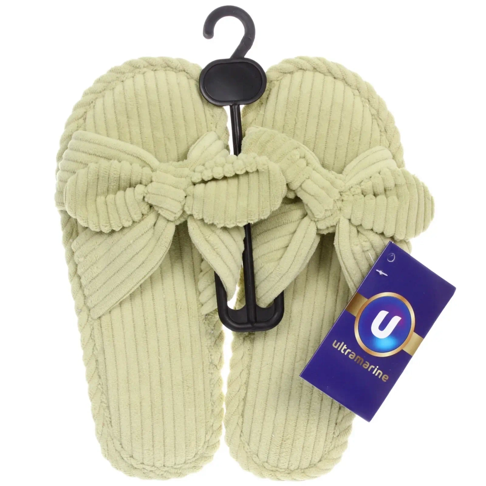 Тапочки женские домашние «COZY», цвет зелёный, р-р 38-39