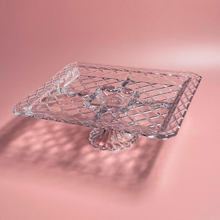 Lenardi 588-692 Квадратная менажница 35,6см на ножке в под.уп.(х4)Стекло