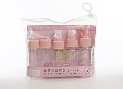 Дорожный набор С ВОРОНКОЙ РОЗОВЫЙ 6пр