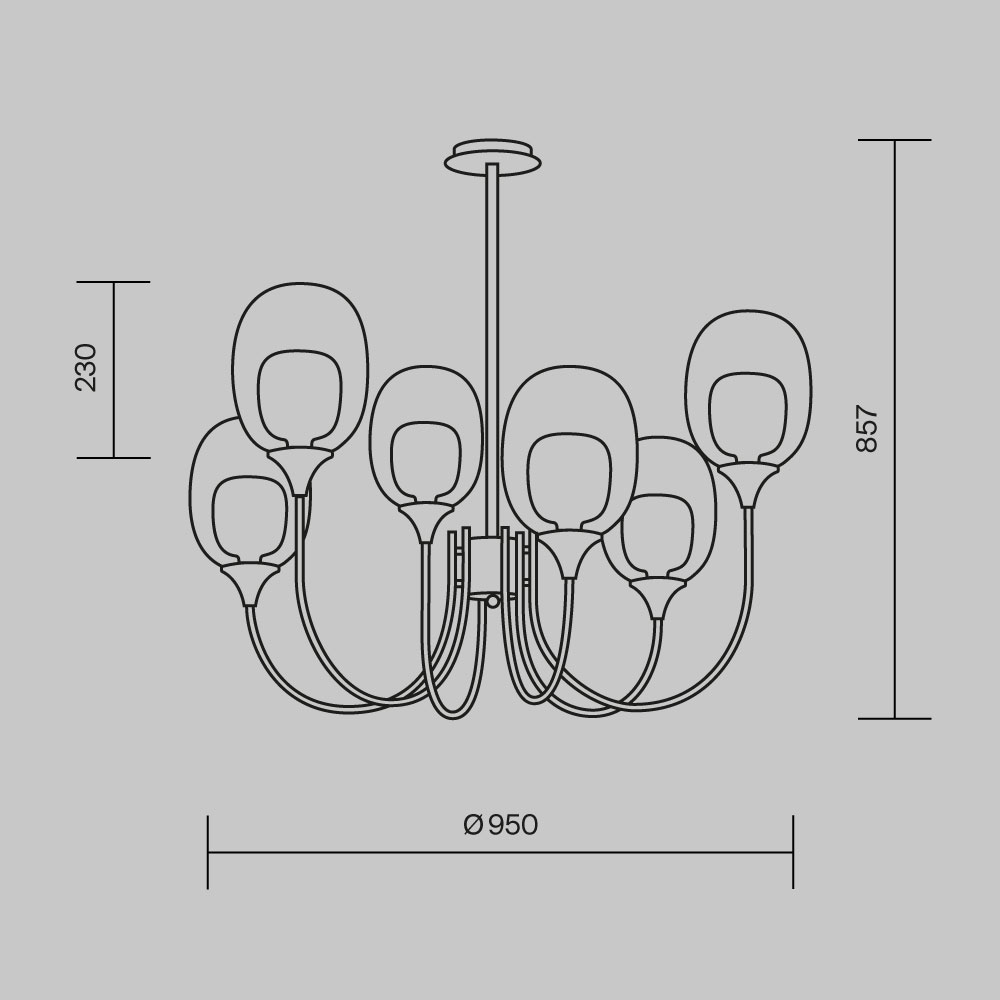 Подвесной светильник Maytoni MOD016PL-06BS