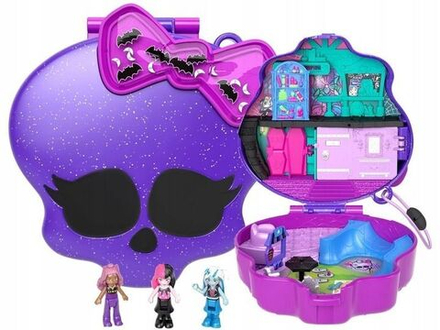 Фигурки Mattel Polly Pocket Monster High - Компактный игровой набор Полли Покет Монстр Хай с куклами и аксессуарами - HVV58