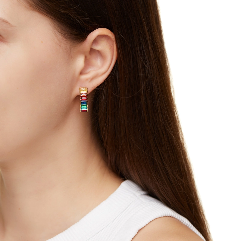 Серьги-кольца Большие Теннисные – Мульти