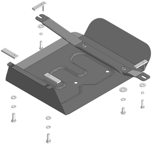 Защита заднего дифференциала, 2 мм, Сталь для TANK 700 2024-н.в., Motodor.73123