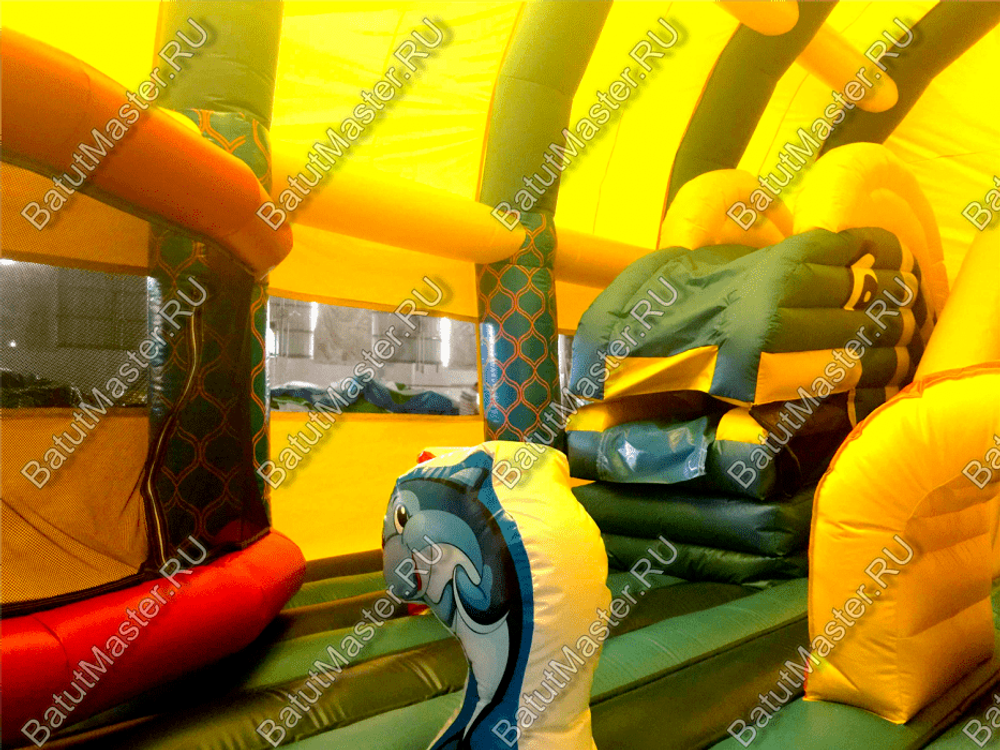Надувной батут "Морской бриз с крышей"