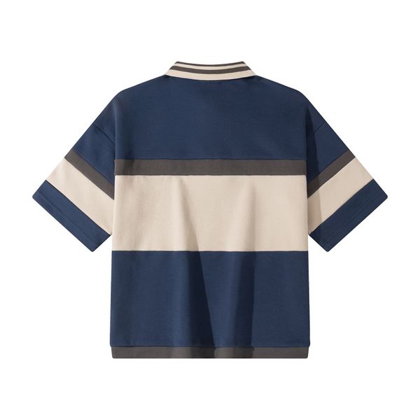 Поло серое / темно-синее - фото 2