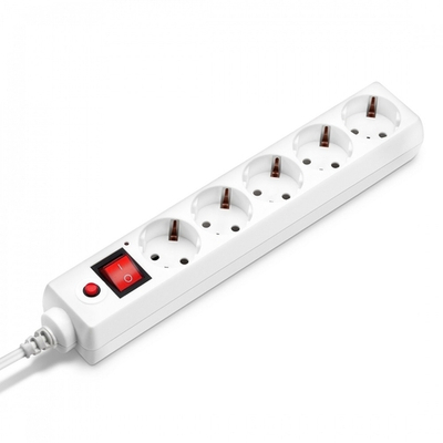BURO Сетевой фильтр, 5 розеток, 1.8 метра, (500SH-1.8-W), белый (коробка) (992284)