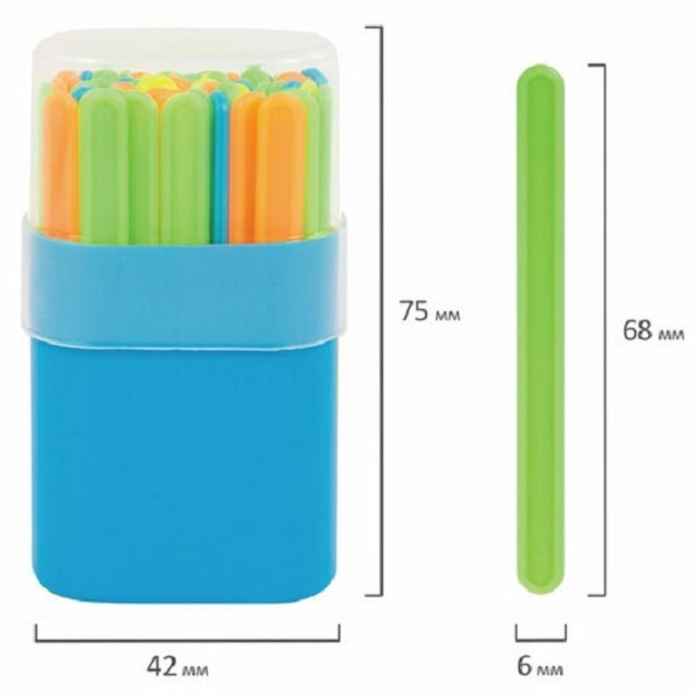 Счётные палочки 50шт., в пенале, Пифагор, в ассортименте, 1шт.