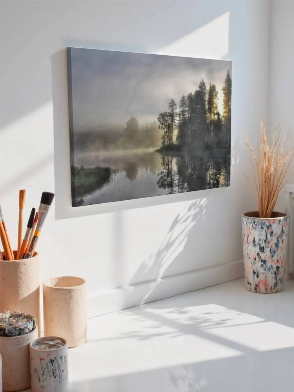 Картина на стену 40 X 50 Река и сосны