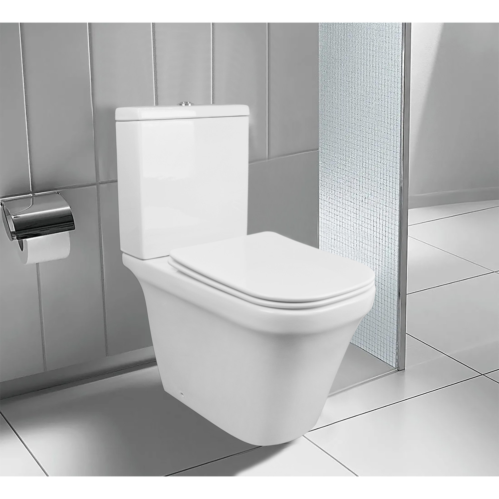 Унитаз-компакт безободковый Azario Candy AZ-1503B с крышкой-сиденьем микролифт, белый