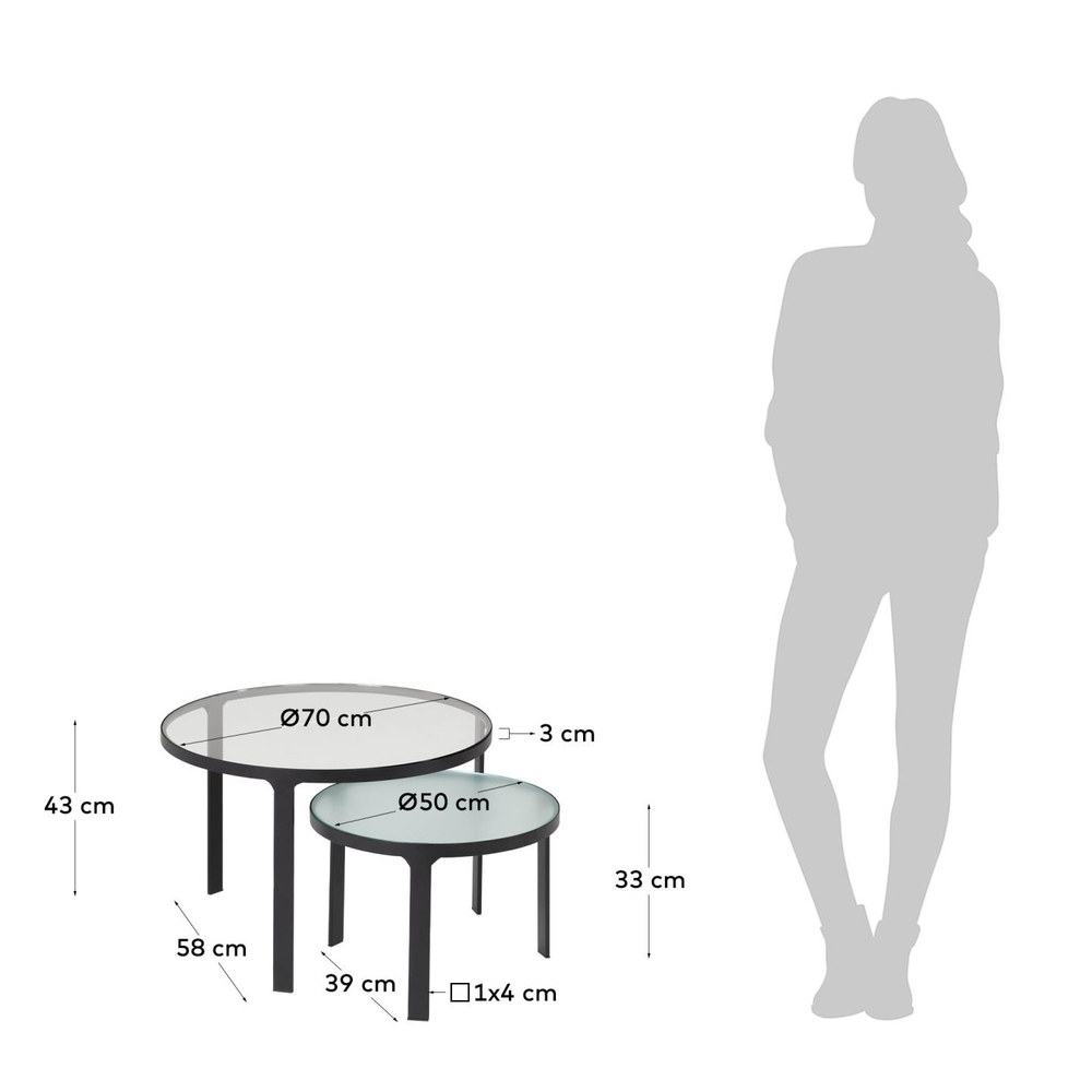 Набор столиков La Forma (ex Julia Grup) Oni Ø 70 cm / Ø 50 cm