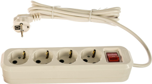 Удлинитель 3м, 4 гнезда, ПВС 3х1, с заземл.конт, с выключателем, УНИВЕРСАЛ S-304, 16944