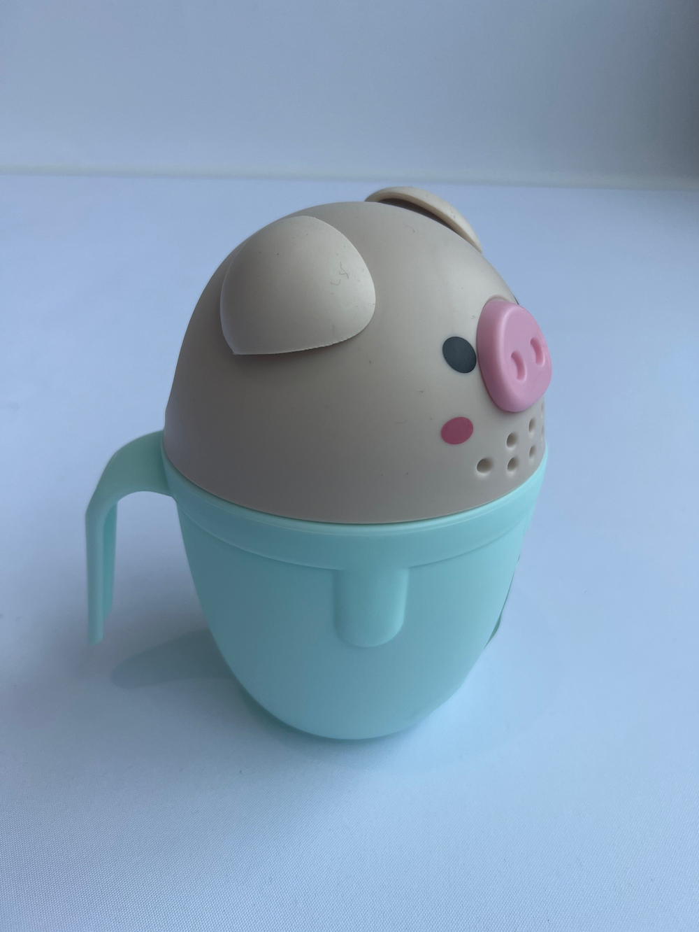 Ковш для купания и мытья головы, детский банный ковшик, хозяйственный «Хрюшка», цвет голубой