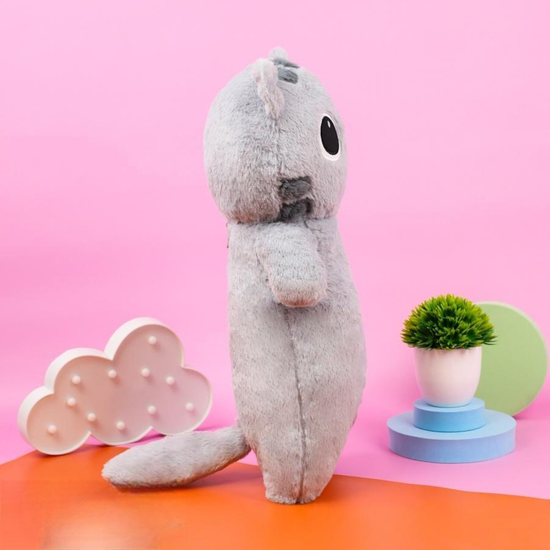 Мягкая игрушка Глазастый котик серый, 65 см