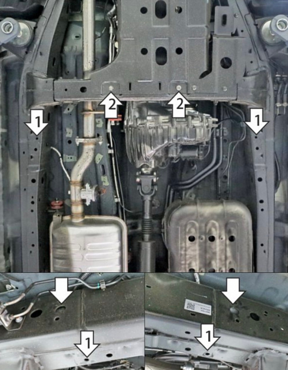 Защита стальная 2 мм РК для Tank 300, 400, 500; Haval H9 с 2024г Motodor.73112