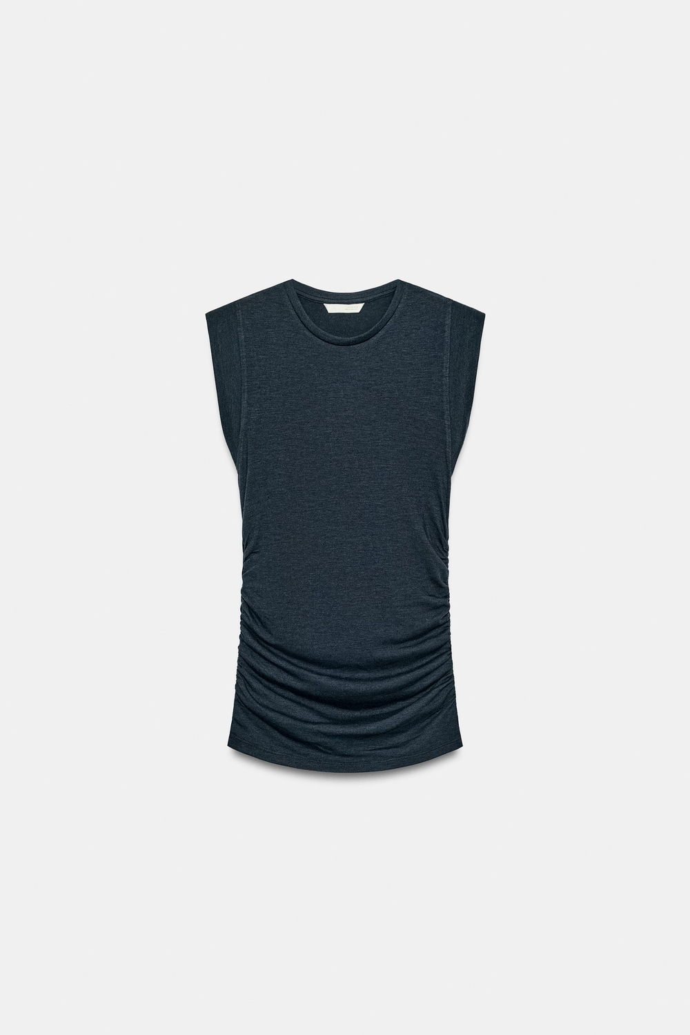 ZARA ТОП С БОКОВЫМИ СБОРКАМИ, АНТРАЦИТОВЫЙ