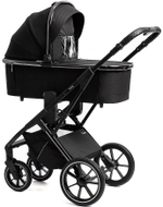 Детская коляска Peppy Tecla 3 в 1 с автокреслом Rise Milk Shadow Black Chrome Edition (Черный)