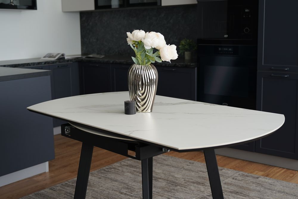 Стол керамический Раунд 1400х800 (1400) Белый