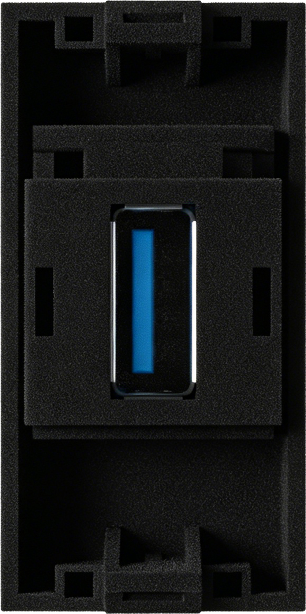 Розетка информационная USB для передачи данных,  1мод.,  черн. матовая (22.5х45мм),  USB3.0
