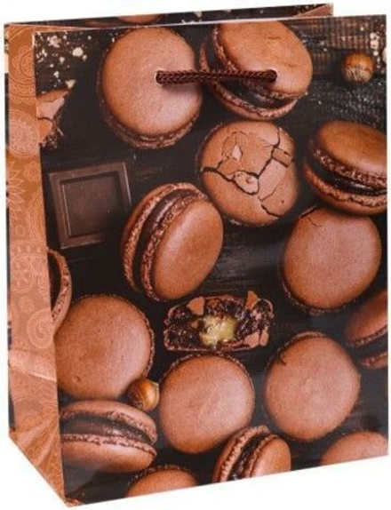 Пакет подарочный, Макарунс, Шоколадный, 14*11*6 см, 1 шт.