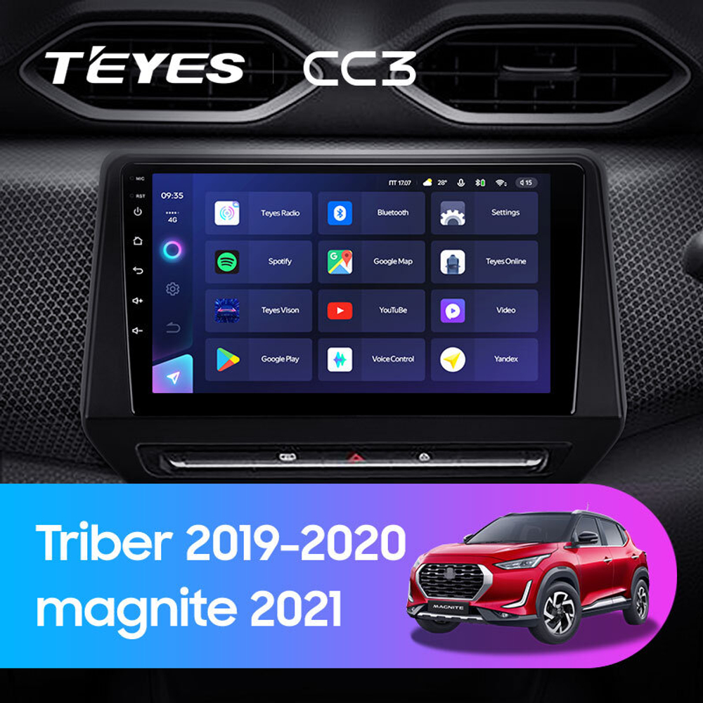 Teyes CC3 9"для Renault Triber, Nissan Magnite 2019-2021 (прав)