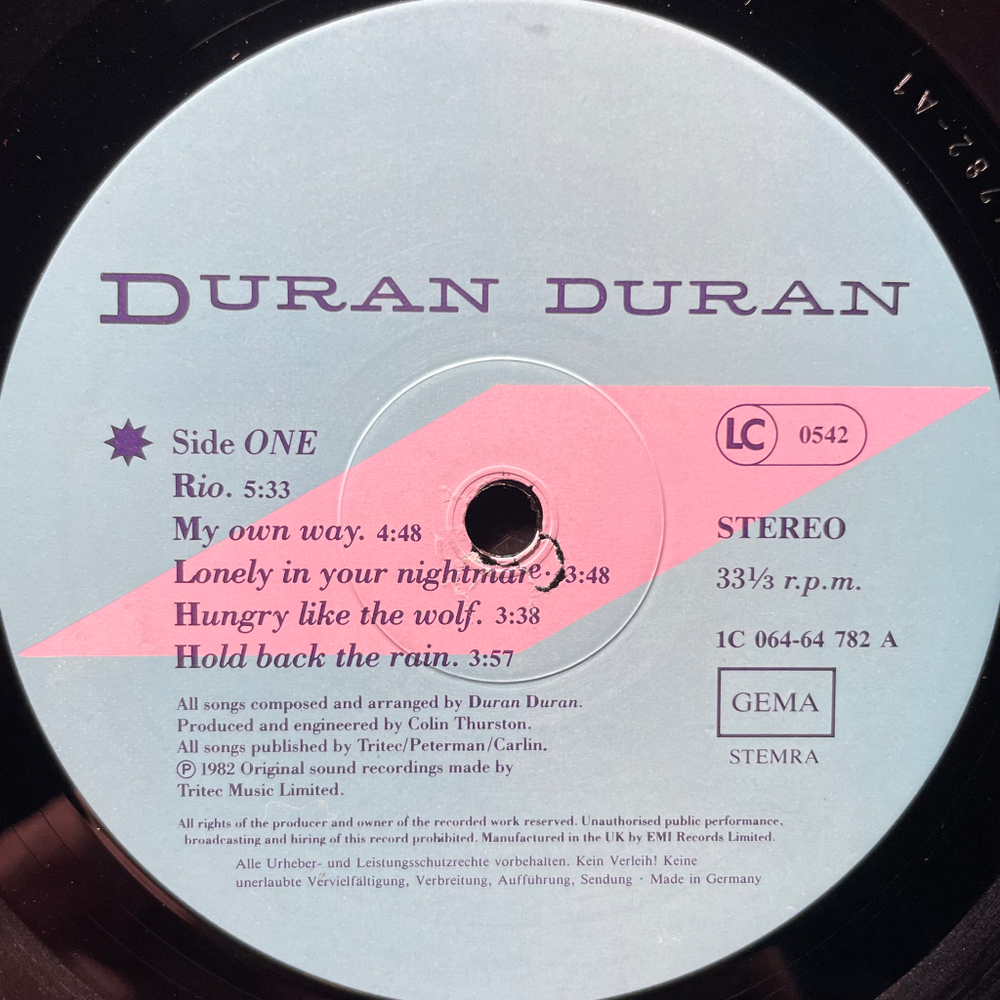 Duran Duran - Rio (Германия 1982г.)