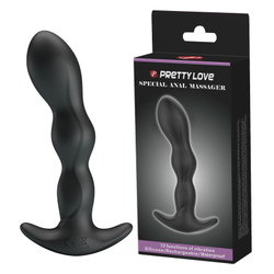 Черный анальный стимулятор простаты с вибрацией Special Anal Massager - 14,5 см.