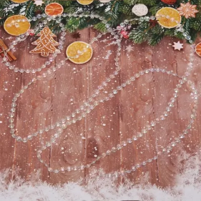 Бусы на ёлку 2,7 м «Стразы», Перламутр