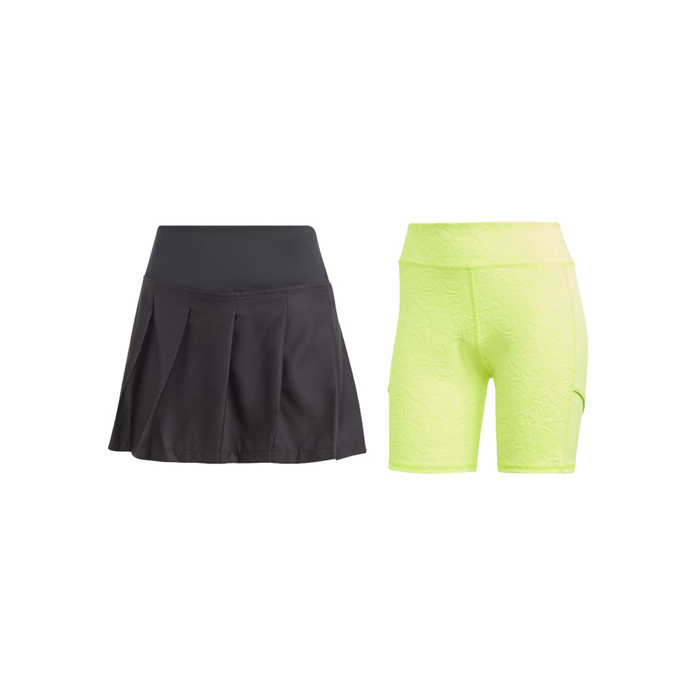 Женская теннисная юбка adidas Pleat Pro Skirt Women - Black, Neon Yellow