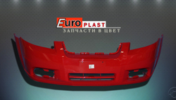 Передний бампер в цвет для Chevrolet Aveo T250 77U Active Red 77U Красный металлик