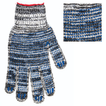 Перчатки хлопчатобумажные, КОМПЛЕКТ 5 ПАР, 7 класс, 60-62 г, 216 текс, ПВХ-точка, LAIMA "ПРОФИ", МЕЛАНЖ