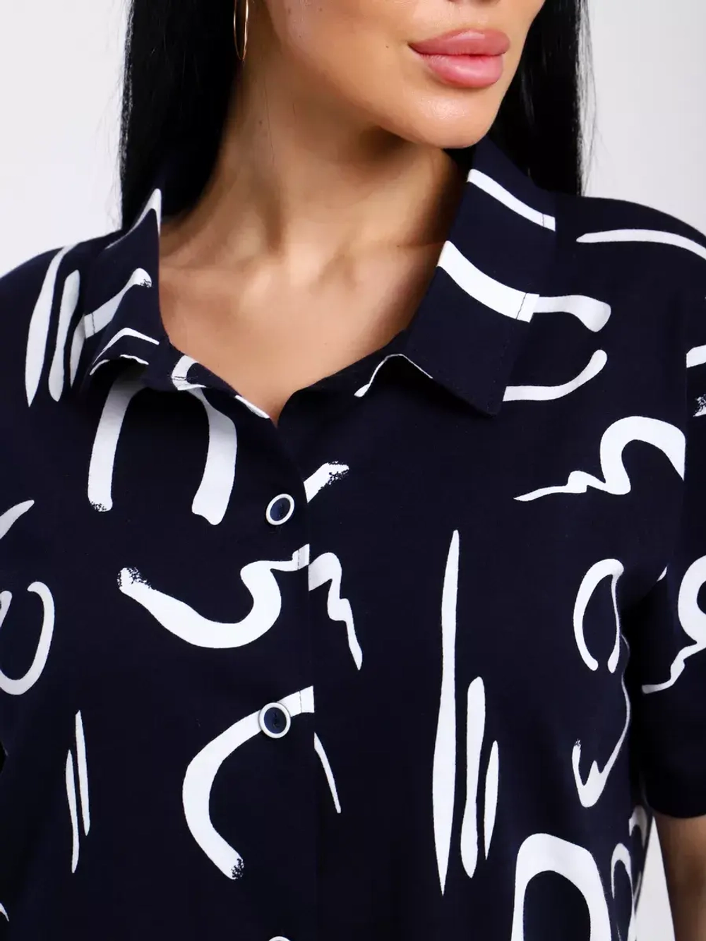 Туника-рубашка хлопок большие размеры