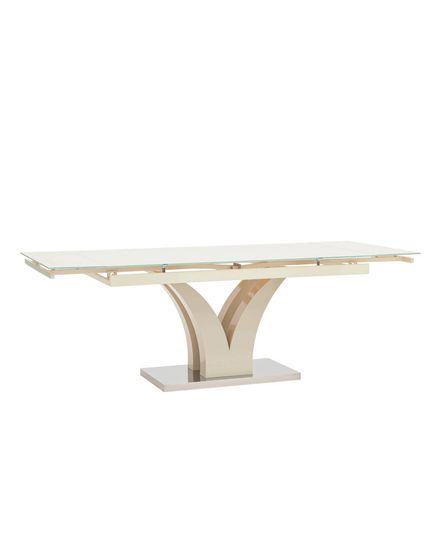 Стол обеденный Roma раскладной 160-220*90 глянцевый бежевый